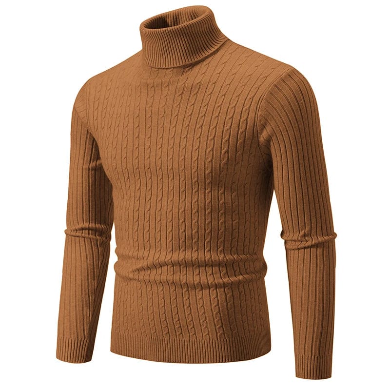 New Men's Turtleneck Sweater Casual Men's Knitted Sweater Warm Fitness Men Pullovers Tops - SHOWLU FASHION STORE