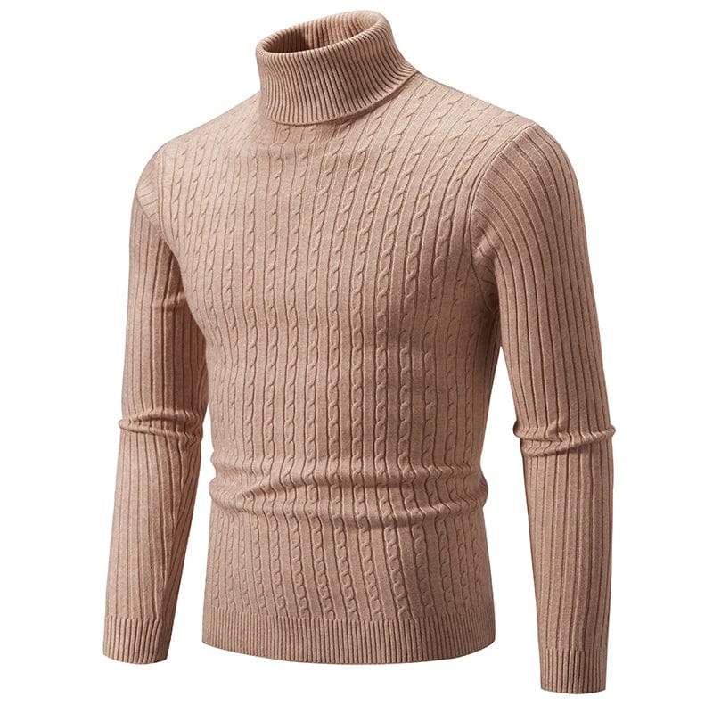 New Men's Turtleneck Sweater Casual Men's Knitted Sweater Warm Fitness Men Pullovers Tops - SHOWLU FASHION STORE