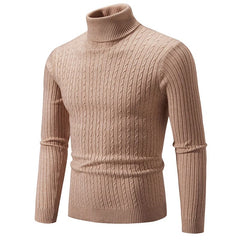 New Men's Turtleneck Sweater Casual Men's Knitted Sweater Warm Fitness Men Pullovers Tops - SHOWLU FASHION STORE