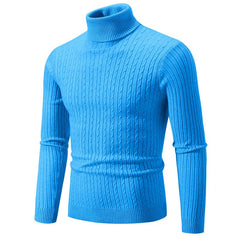 New Men's Turtleneck Sweater Casual Men's Knitted Sweater Warm Fitness Men Pullovers Tops - SHOWLU FASHION STORE