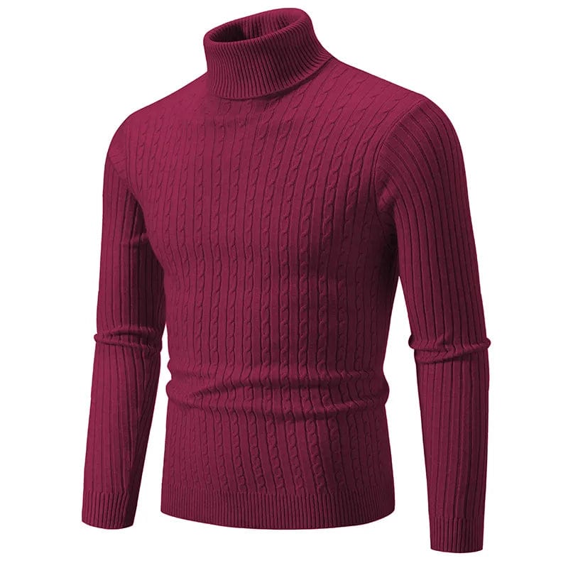 New Men's Turtleneck Sweater Casual Men's Knitted Sweater Warm Fitness Men Pullovers Tops - SHOWLU FASHION STORE