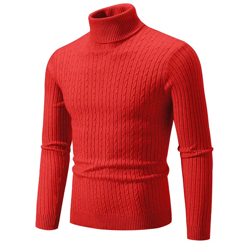 New Men's Turtleneck Sweater Casual Men's Knitted Sweater Warm Fitness Men Pullovers Tops - SHOWLU FASHION STORE