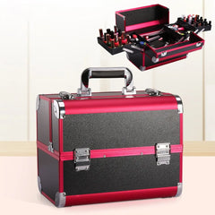 New Professional Aluminum Alloy Cosmetic Box Hairdressing Cosmetology Toolbox Patterned Embroidery Manicure Toolkits - SHOWLU FASHION STORE