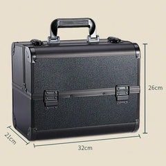 New Professional Aluminum Alloy Cosmetic Box Hairdressing Cosmetology Toolbox Patterned Embroidery Manicure Toolkits - SHOWLU FASHION STORE