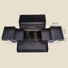 New Professional Aluminum Alloy Cosmetic Box Hairdressing Cosmetology Toolbox Patterned Embroidery Manicure Toolkits - SHOWLU FASHION STORE