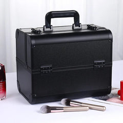 New Professional Aluminum Alloy Cosmetic Box Hairdressing Cosmetology Toolbox Patterned Embroidery Manicure Toolkits - SHOWLU FASHION STORE