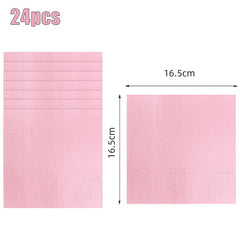 New Solid Color Party Set Light Pink Disposable Tableware Paper Cup Paper Plate Tablecloth For Kids Baby Shower Party Supplies - SHOWLU FASHION STORE