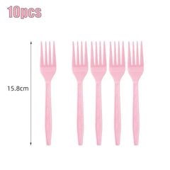 New Solid Color Party Set Light Pink Disposable Tableware Paper Cup Paper Plate Tablecloth For Kids Baby Shower Party Supplies - SHOWLU FASHION STORE