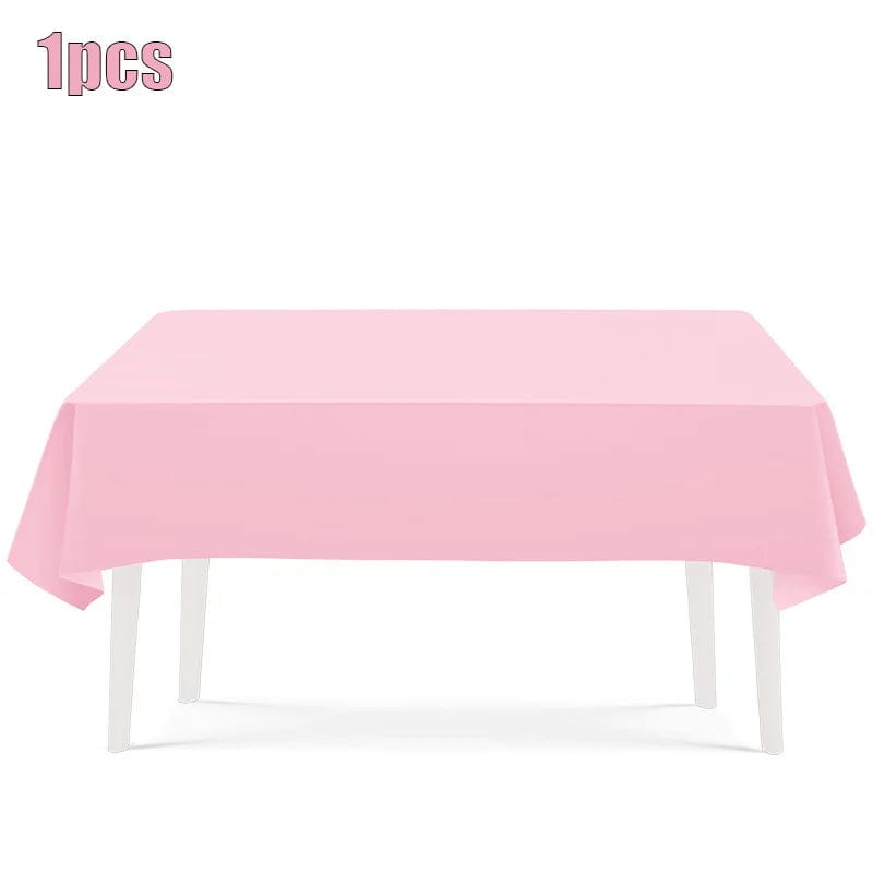 New Solid Color Party Set Light Pink Disposable Tableware Paper Cup Paper Plate Tablecloth For Kids Baby Shower Party Supplies - SHOWLU FASHION STORE