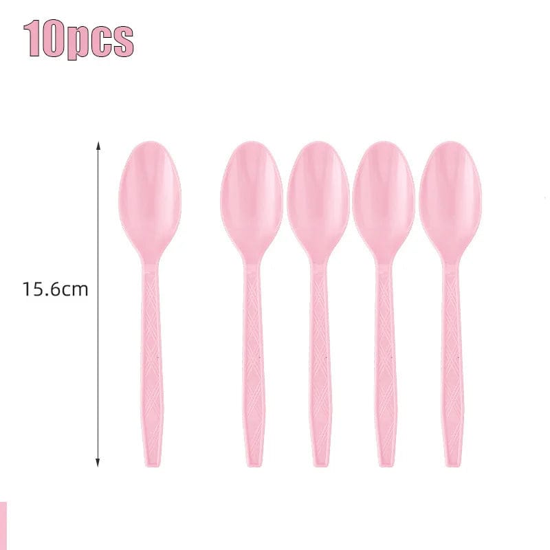 New Solid Color Party Set Light Pink Disposable Tableware Paper Cup Paper Plate Tablecloth For Kids Baby Shower Party Supplies - SHOWLU FASHION STORE