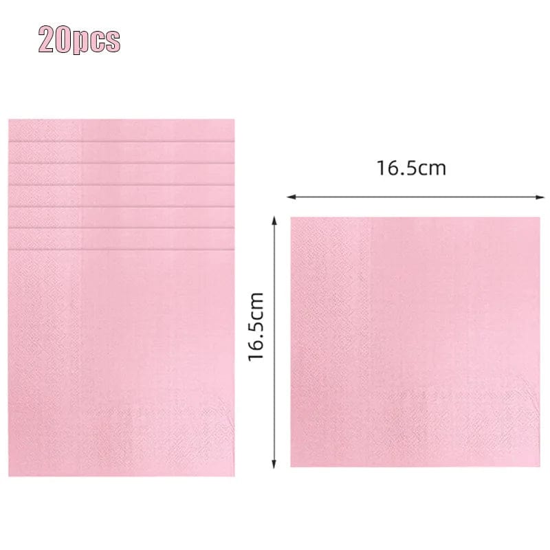 New Solid Color Party Set Light Pink Disposable Tableware Paper Cup Paper Plate Tablecloth For Kids Baby Shower Party Supplies - SHOWLU FASHION STORE