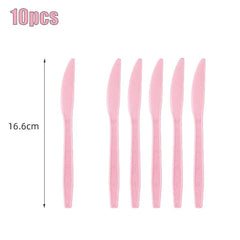 New Solid Color Party Set Light Pink Disposable Tableware Paper Cup Paper Plate Tablecloth For Kids Baby Shower Party Supplies - SHOWLU FASHION STORE