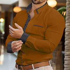 New Solid Color Splicing 3D Digital Printed Shirt Fashionable Luxury Social Men's Party Shirt Comfortable Soft Fabric XS - 6XL - SHOWLU FASHION STORE