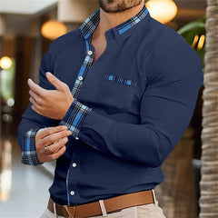 New Solid Color Splicing 3D Digital Printed Shirt Fashionable Luxury Social Men's Party Shirt Comfortable Soft Fabric XS - 6XL - SHOWLU FASHION STORE
