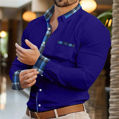 New Solid Color Splicing 3D Digital Printed Shirt Fashionable Luxury Social Men's Party Shirt Comfortable Soft Fabric XS - 6XL - SHOWLU FASHION STORE