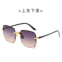 New Square Rimless Sunglasses Women Luxury Brand Designer Summer Red Glasses Fashion Sun Glasses for Men UV400 Shades Oculos - SHOWLU FASHION STORE