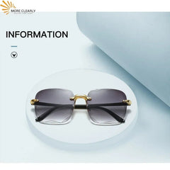 New Square Rimless Sunglasses Women Luxury Brand Designer Summer Red Glasses Fashion Sun Glasses for Men UV400 Shades Oculos - SHOWLU FASHION STORE