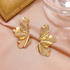 New Trendy Design French Petal Stud Dangle Earrings for Women Korean Fashion Earring Birthday Party Jewelry Accessories Gifts - SHOWLU FASHION STORE