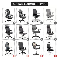 Office Chair - Arm Cover Stretchable Water Resistant Spandex Stretch Jacquard Computer Chair Slipcover Armrest Cover 2pcs/Set - SHOWLU FASHION STORE