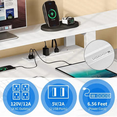 Office Furniture Desk Sets ,65" L Shaped Desk With Power Outlets And Monitor Stand , Computer Desk With LED Light &File Cabinet - SHOWLU FASHION STORE