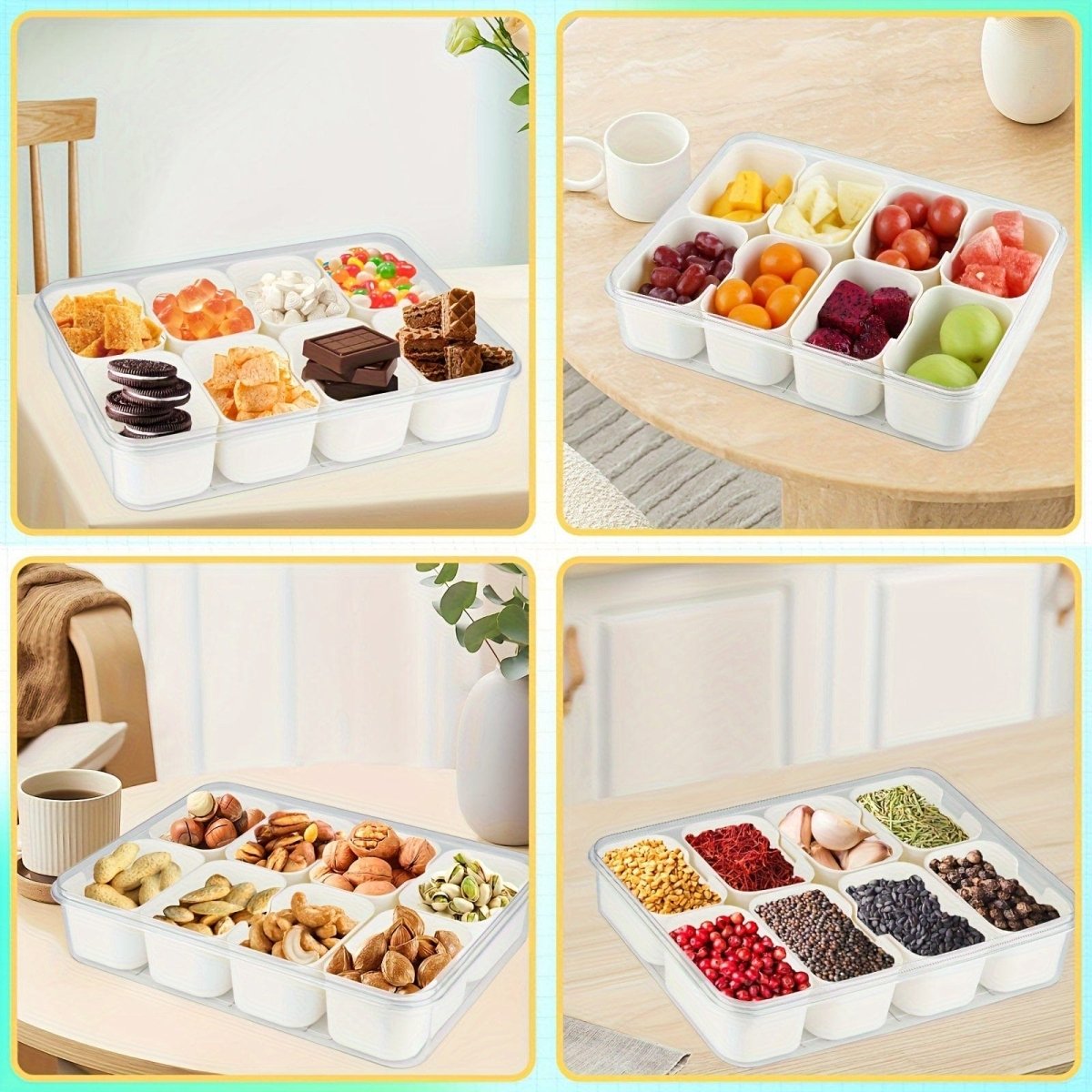 Organize Your Snacks on - the - go with Our Divided Serving Tray - SHOWLU FASHION STORE