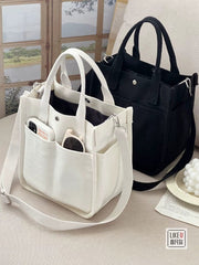 Original Design Three - Dimensional Multi - Pocket Tote Canvas Bag - SHOWLU FASHION STORE