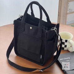 Original Design Three - Dimensional Multi - Pocket Tote Canvas Bag - SHOWLU FASHION STORE