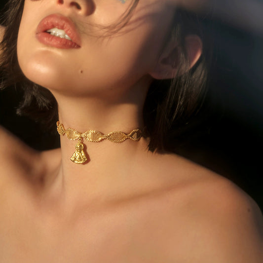 Original Exclusive Retro Gold Metal Collar Choker Clavicle Chain Fashion Street Shooting Classy Necklace for Women Hong Kong Style - SHOWLU FASHION STORE