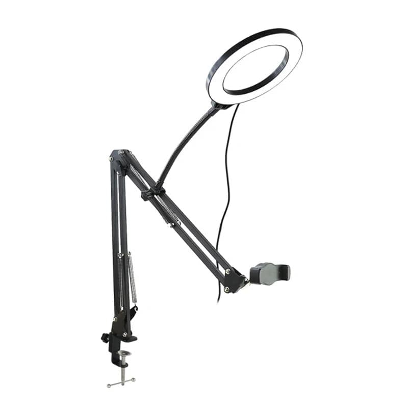 Overhead Tripod for Phone with Ring Light Desktop Cellphone Bracket for Video Shooting Table Mobile Mount for Filming Recording - SHOWLU FASHION STORE