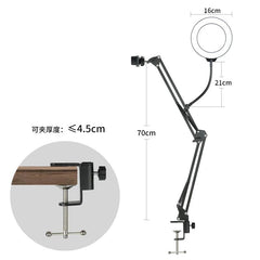 Overhead Tripod for Phone with Ring Light Desktop Cellphone Bracket for Video Shooting Table Mobile Mount for Filming Recording - SHOWLU FASHION STORE