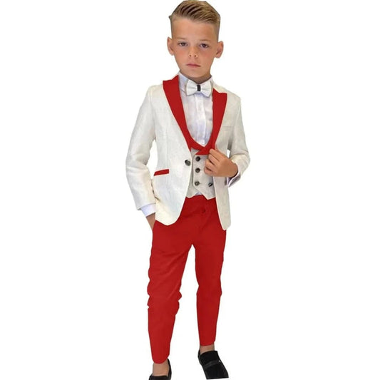 Paisley Classic 3 - Piece Suits for Boys Smart And Stylish Boy's Tuxedo Formal Outfit For Kids Blazer Vest And Pants For Party - SHOWLU FASHION STORE