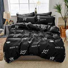 Palm Leaf Comforter Cover Black and White Bedding Set for Kids Teens Adult Women, Leaves Duvet Covers Reversible Quilt Cover Set - SHOWLU FASHION STORE