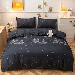 Palm Leaf Comforter Cover Black and White Bedding Set for Kids Teens Adult Women, Leaves Duvet Covers Reversible Quilt Cover Set - SHOWLU FASHION STORE