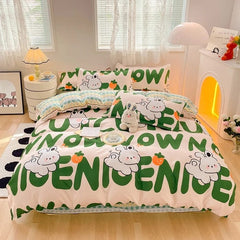 Palm Leaf Comforter Cover Black and White Bedding Set for Kids Teens Adult Women, Leaves Duvet Covers Reversible Quilt Cover Set - SHOWLU FASHION STORE