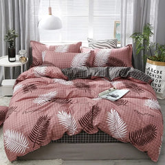 Palm Leaf Comforter Cover Black and White Bedding Set for Kids Teens Adult Women, Leaves Duvet Covers Reversible Quilt Cover Set - SHOWLU FASHION STORE