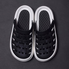 Platform Coros Shoes Women's Black Non Slip Nurse Closed Toe Sandals Outdoor Water Office Half Sandals - SHOWLU FASHION STORE