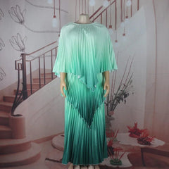 Plus Size African Clothes for Women Autumn Elegant Polyester Party Evening Pleat Top Skirt Gowns Dashiki Africa Clothing Outfits - SHOWLU FASHION STORE