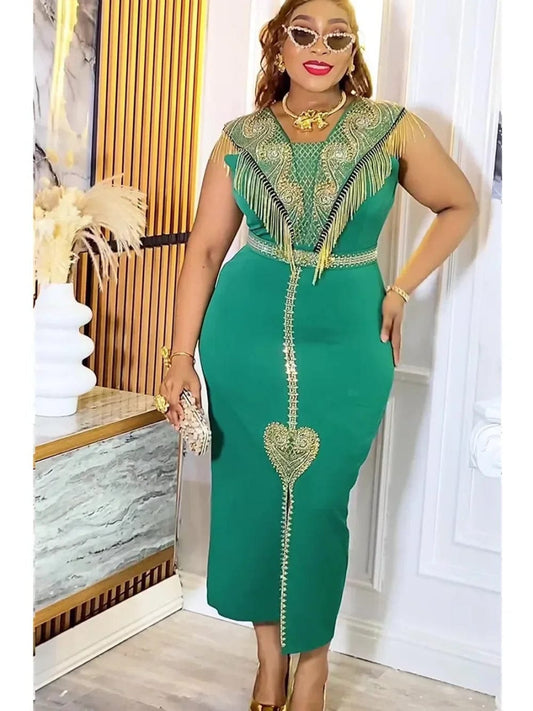 Plus Size African Wedding Party Dresses for Women 2025 Dashiki Ankara Evening Gown Elegant Christmas Outfit Robe Africa Clothes - SHOWLU FASHION STORE
