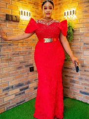 Plus Size Evening Dresses for Women African Luxury Sequin Gown Elegant Turkey Wedding Party Long Dress Ankara Ladies Clothing - SHOWLU FASHION STORE