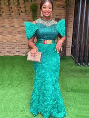 Plus Size Evening Dresses for Women African Luxury Sequin Gown Elegant Turkey Wedding Party Long Dress Ankara Ladies Clothing - SHOWLU FASHION STORE