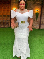 Plus Size Evening Dresses for Women African Luxury Sequin Gown Elegant Turkey Wedding Party Long Dress Ankara Ladies Clothing - SHOWLU FASHION STORE