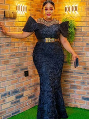 Plus Size Evening Dresses for Women African Luxury Sequin Gown Elegant Turkey Wedding Party Long Dress Ankara Ladies Clothing - SHOWLU FASHION STORE