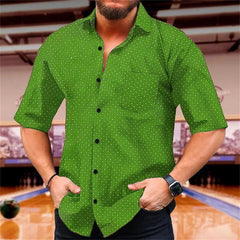 Polka Dot Summer Printed Shirt Men's Short Sleeve Comfortable Collar Button Shirt Hawaii Party Casual Men's Top - SHOWLU FASHION STORE