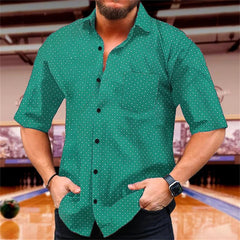 Polka Dot Summer Printed Shirt Men's Short Sleeve Comfortable Collar Button Shirt Hawaii Party Casual Men's Top - SHOWLU FASHION STORE