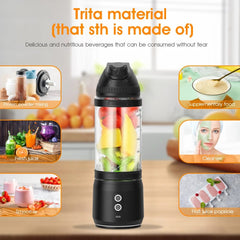 Portable Blender 700ML Electric Juicer machine Fruit Mixer USB Rechargeable Milkshake Smoothie Mini Blender kitchen acceesories - SHOWLU FASHION STORE