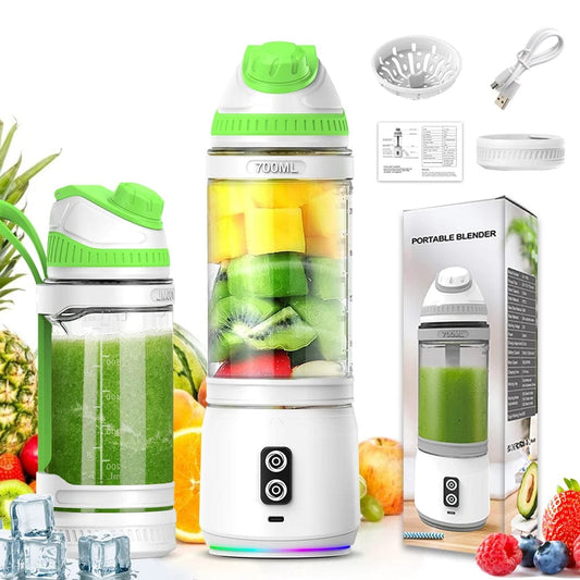 Portable Blender 700ML Electric Juicer machine Fruit Mixer USB Rechargeable Milkshake Smoothie Mini Blender kitchen acceesories - SHOWLU FASHION STORE