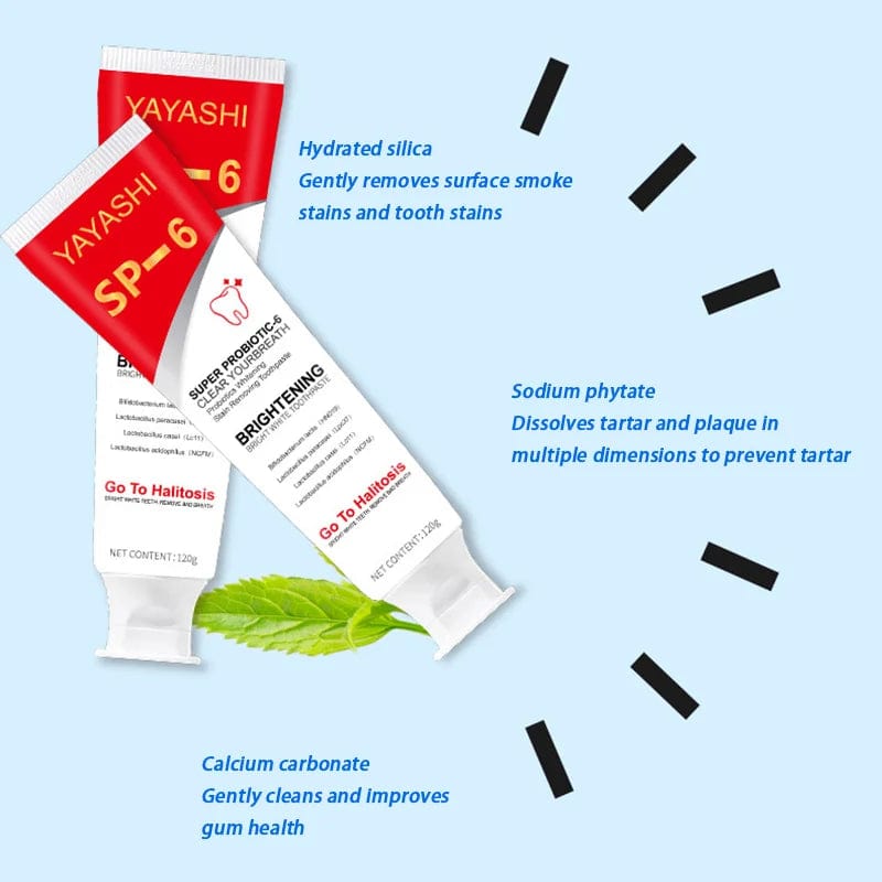 Probiotic Toothpaste SP - 6 Whitening Tooth Remove Plaque Stains Teeth Whitener Oral Hygiene Clean Fresh Breath Denta 120g New - SHOWLU FASHION STORE