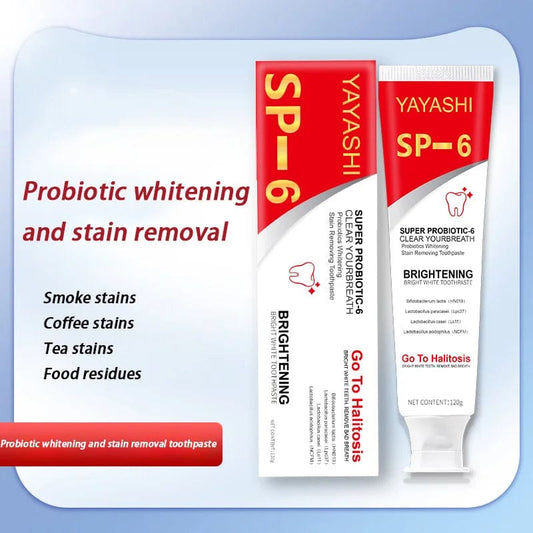 Probiotic Toothpaste SP - 6 Whitening Tooth Remove Plaque Stains Teeth Whitener Oral Hygiene Clean Fresh Breath Denta 120g New - SHOWLU FASHION STORE