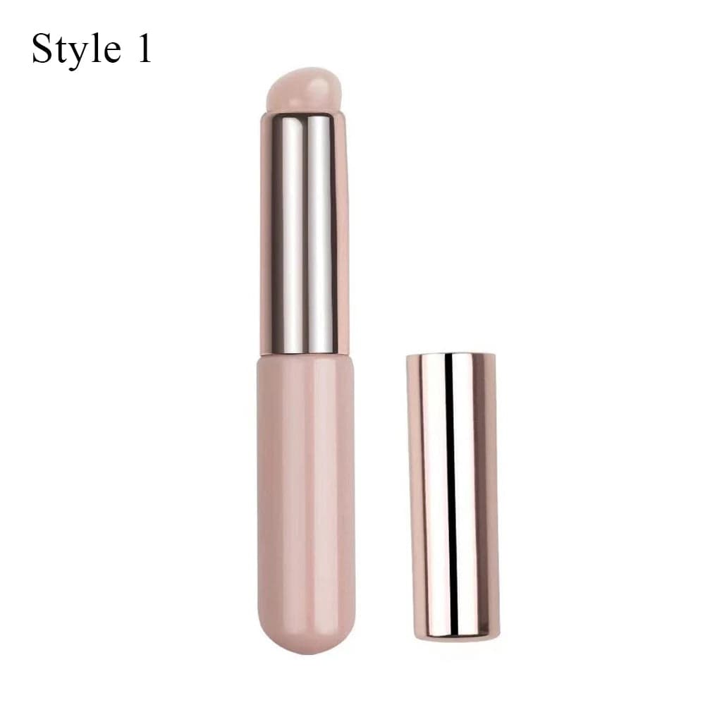 Q Soft Silicone Lip Brush With Dust Proof Cover Round Head Lipstick Applicator Lip Cosmetic Tool Multi - use Eyeshadow Brush - SHOWLU FASHION STORE