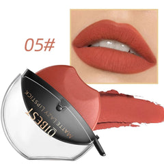 QIBEST Lip - shaped Lipstick Makeup Lazy Lipstick Velvet Matte Moisturizing Lip Gloss Waterproof Non - stick Cup Long Lasting Makeup - SHOWLU FASHION STORE